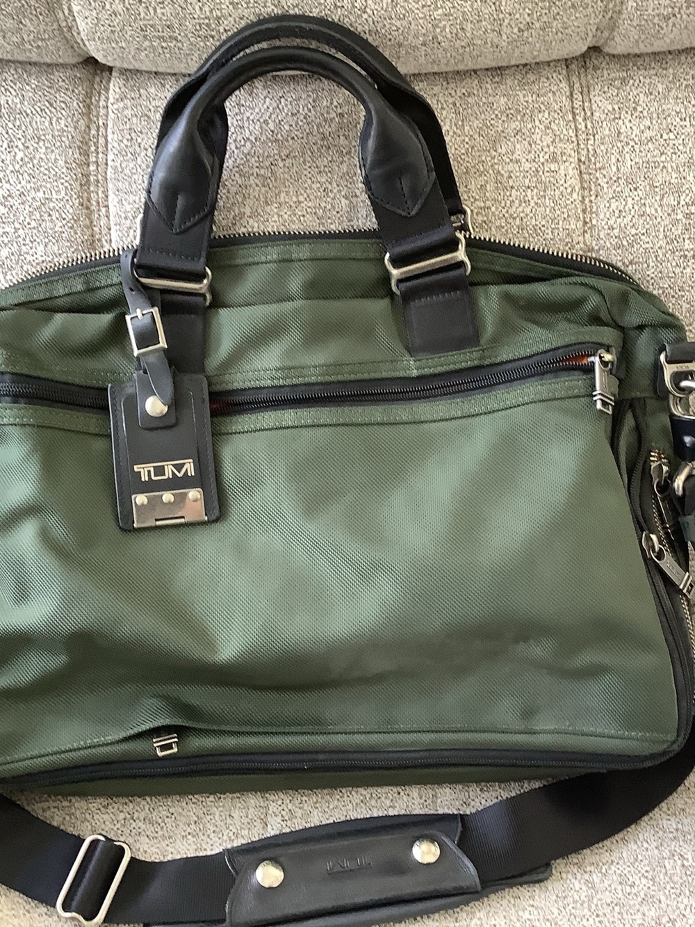 Tumi Olive Green Nylon Laptop -Alpha Bravo Yuma